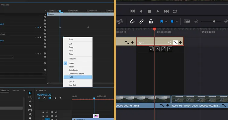 Keyframe-Verwaltung für Texteffekte in Adobe Premiere Pro im Effekteinstellungen-Bedienfeld