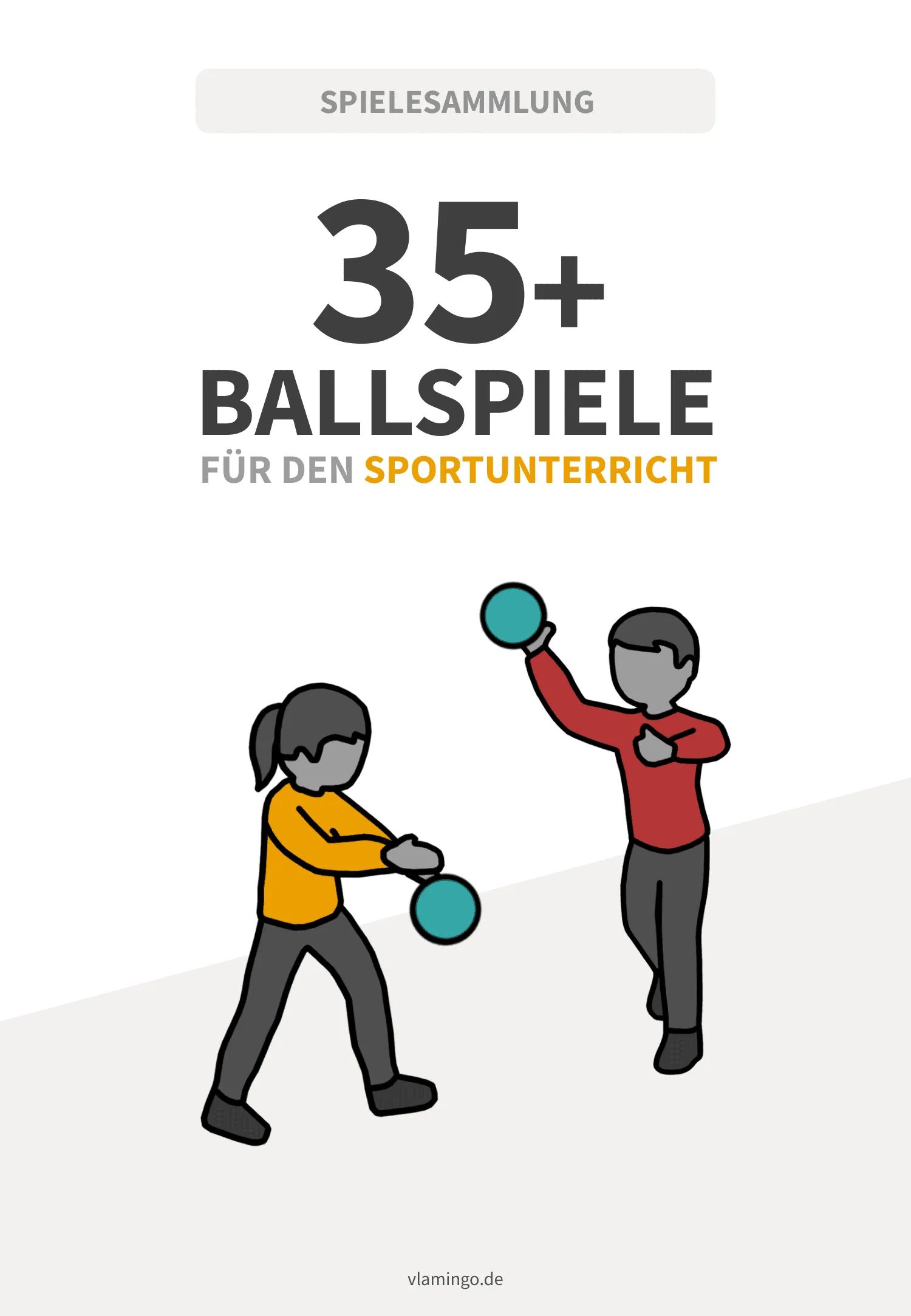 Kinder spielen Ball in der Turnhalle