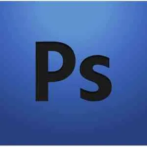 Klassisches Adobe Photoshop CS4 Logo von 2008, Darstellung der Software-Ära