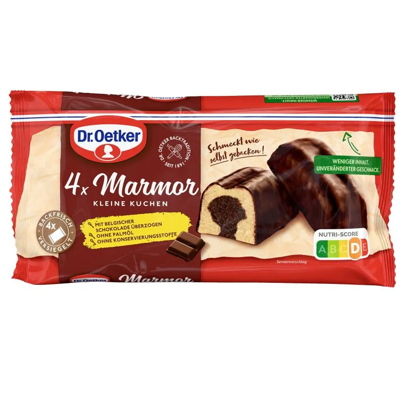 Kleine Marmorkuchen mit Schokoladenglasur