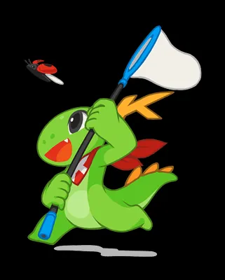 Konqui, das Maskottchen, das sich auf digitale Dokumentenbearbeitung konzentriert.