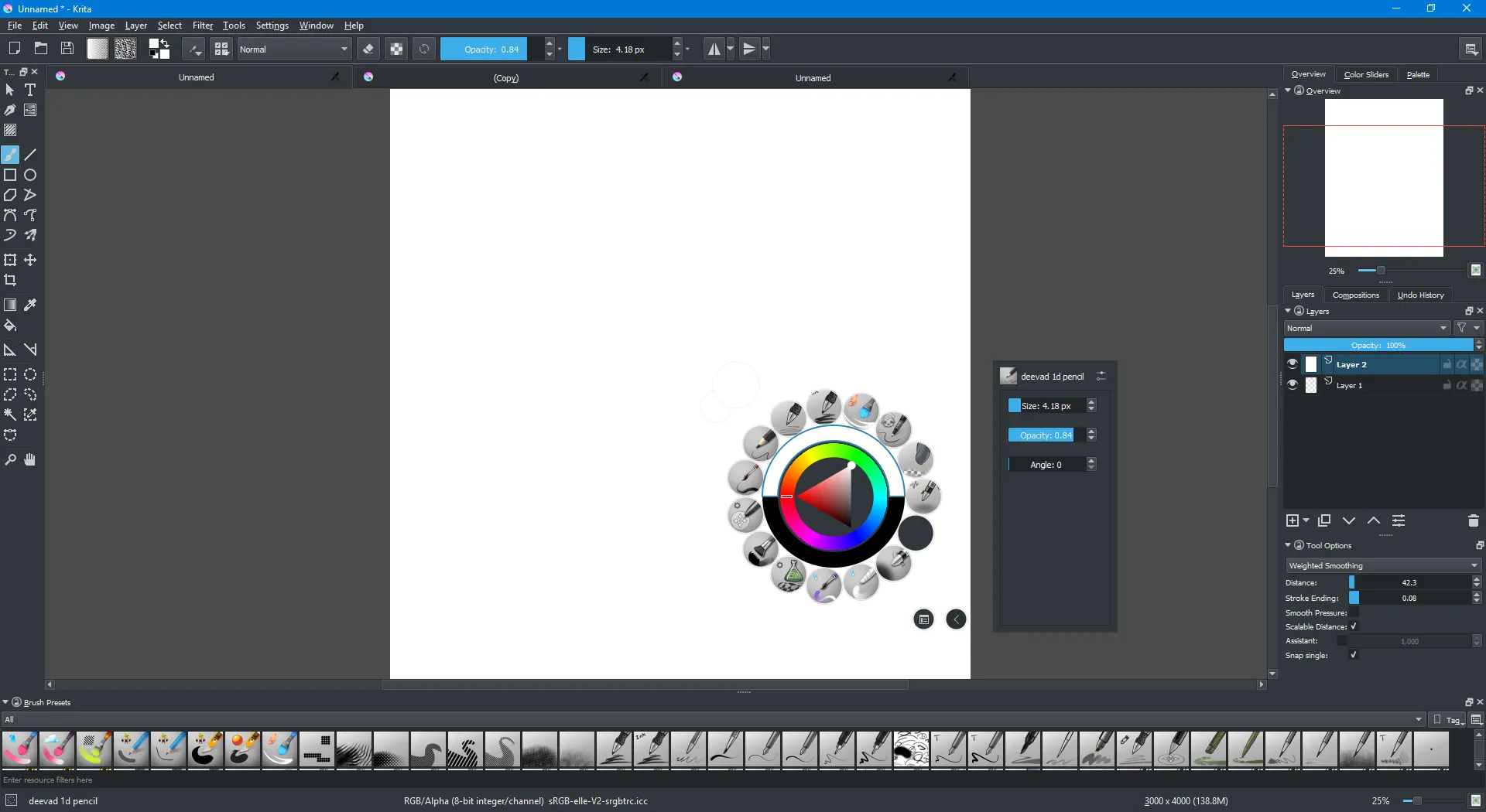 Krita-Benutzeroberfläche