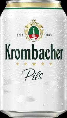 Krombacher Pils 0,33l Dose, ein beliebtes deutsches Bierformat für unterwegs