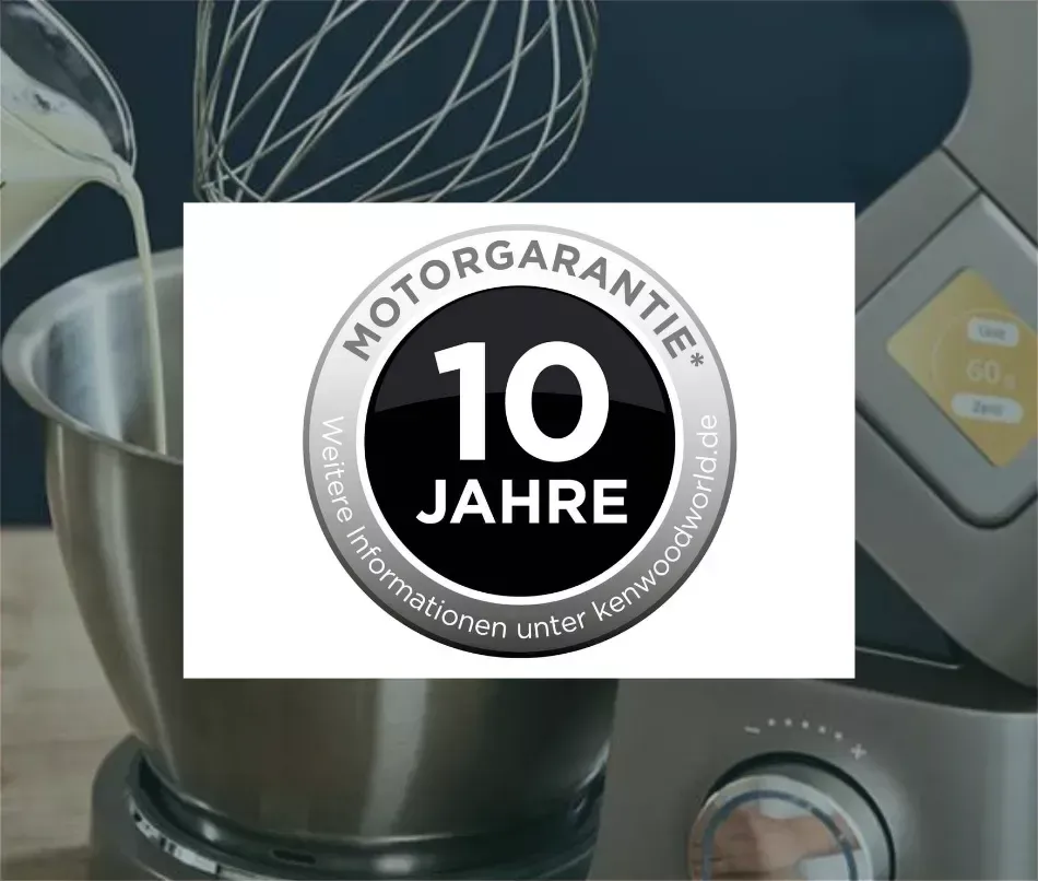 Küchenmaschine Kenwood Cooking Chef XL mit 10 Jahren Motorgarantie, ein Zeichen für Langlebigkeit und Qualität