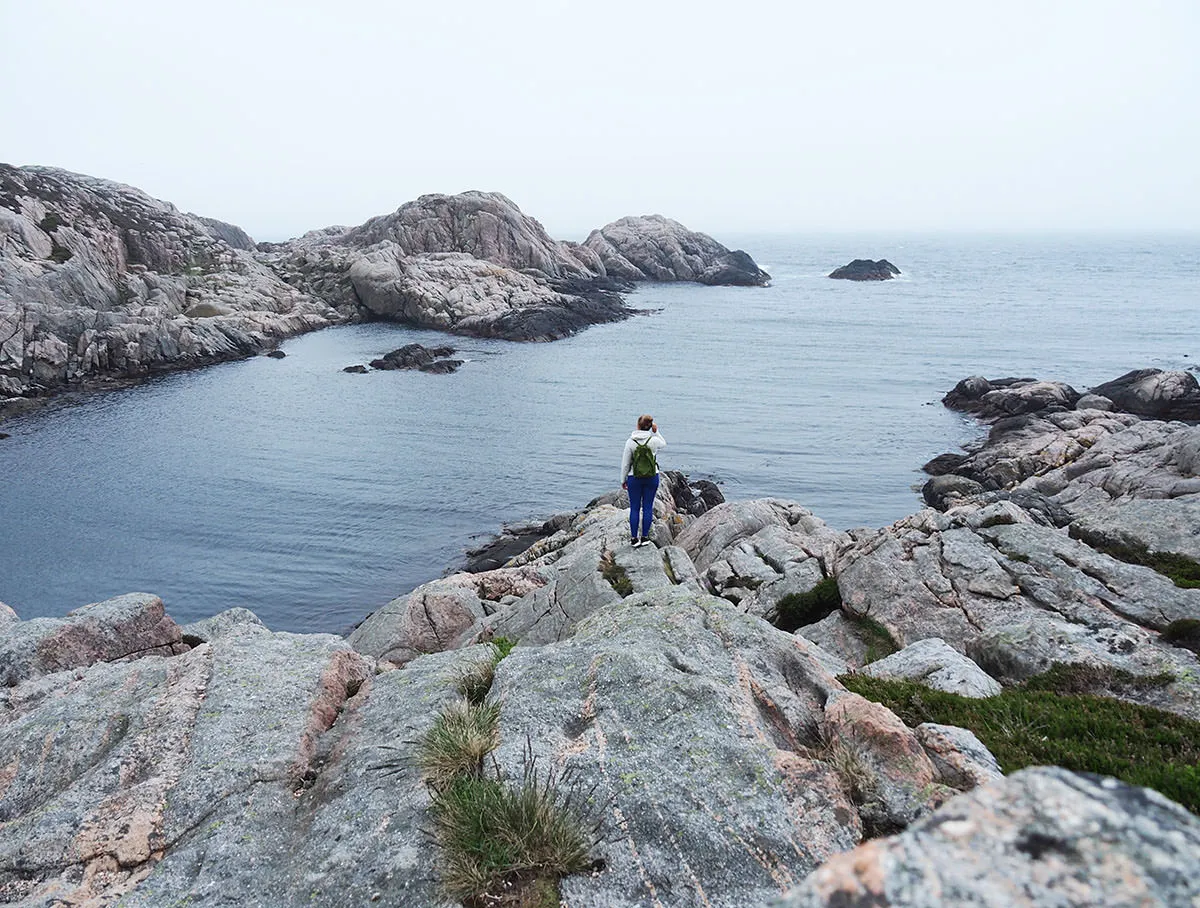 Küstenwanderung beim Lindesnes Leuchtturm