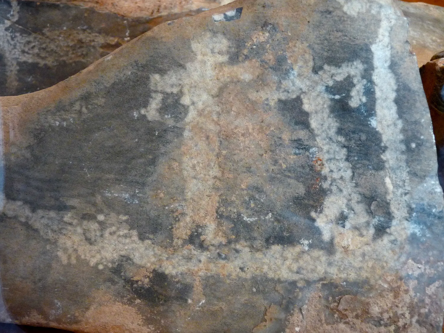 kykladische Steinritzung eines Schiffes, Museum Apiranthos, Naxos