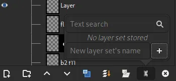 Layer sets popover at bottom of Layers dockable