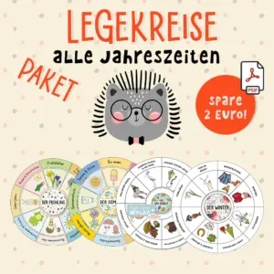 Legekreis Jahreszeiten Frühling Sommer Herbst Winter Wilmas Material Wilma Wochenwurm Vorlage Ausdrucken PDF