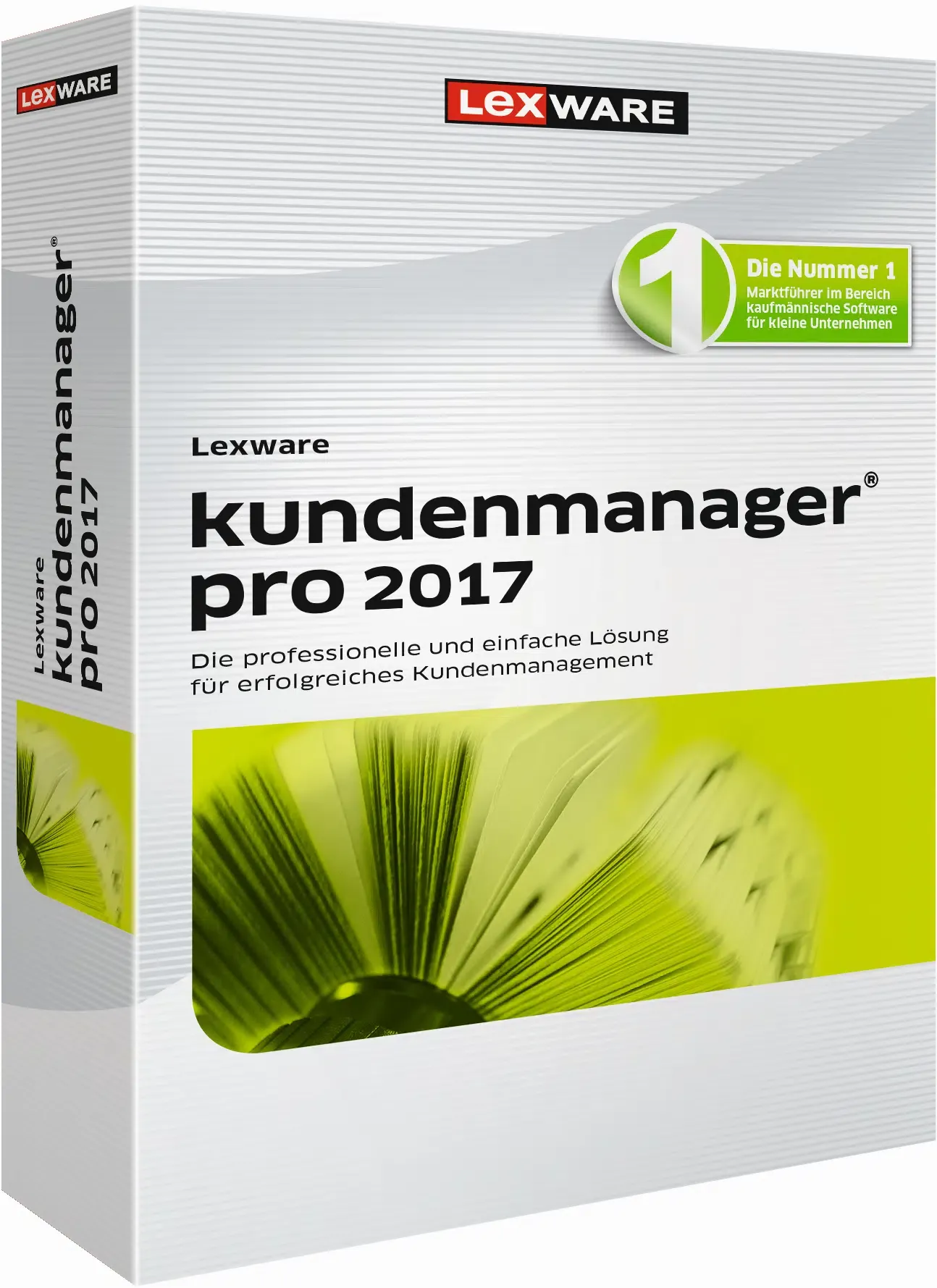 Lexware Kundenmanager Pro 2017 Software-Box: Visuelle Darstellung der eingestellten CRM-Lösung.