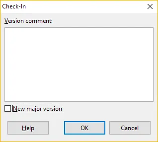 LibreOffice Dokument in SharePoint einchecken mit Versionskommentar