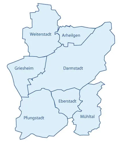 Liefergebiete des Getränkelieferdienstes