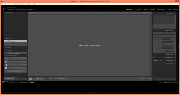 Lightroom Arbeitsbereich Überblick