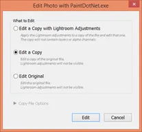 Lightroom Externe Bearbeitungsoptionen