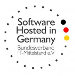 Logo 'Hosted in Germany' für sicheres Datenhosting