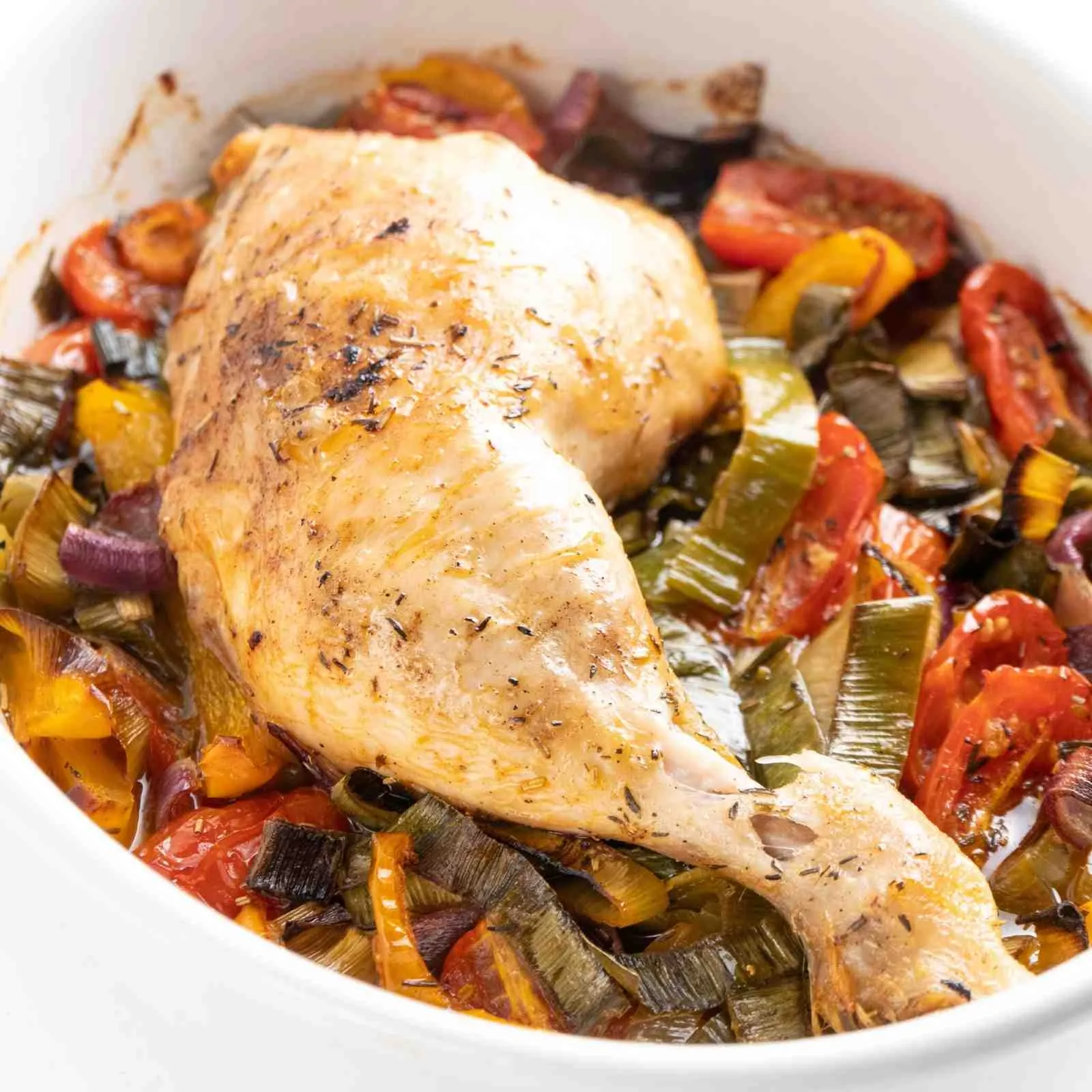 Low Carb Hähnchenschenkel mit Gemüse als Keto Abendessen ohne Kohlenhydrate