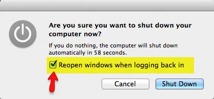 macOS Neustart-Optionen
