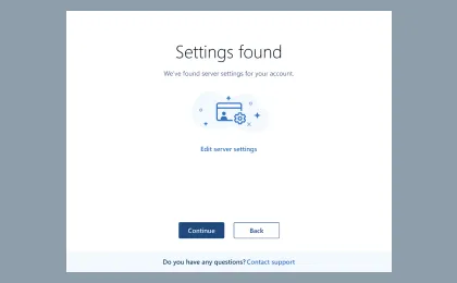 Mailbird: Automatische Erkennung der Open-Xchange E-Mail-Einstellungen