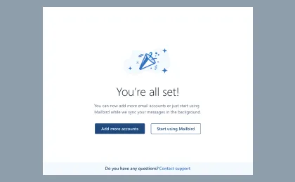 Mailbird: Erfolgreiche Einrichtung des Open-Xchange E-Mail-Kontos