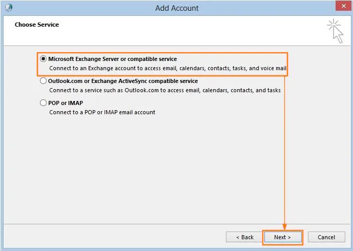 Manuelle Einrichtung von Outlook