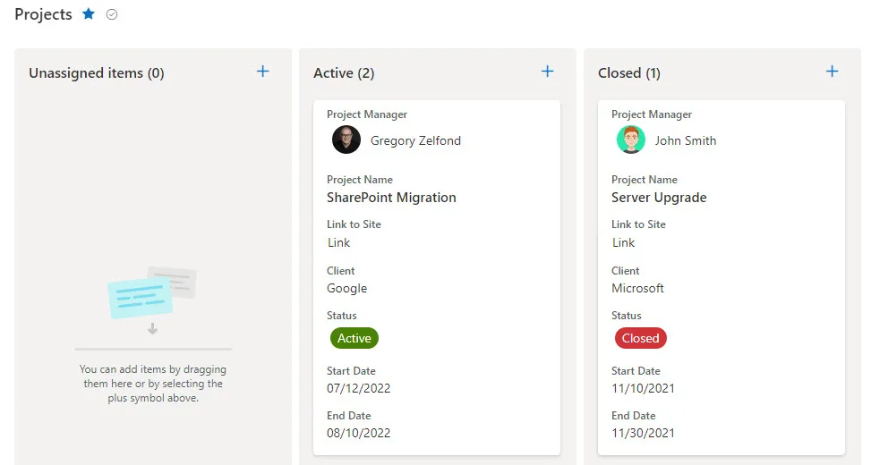 Microsoft Lists mit Board-Ansicht