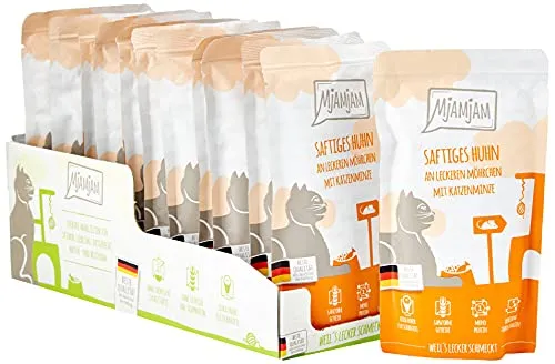 Mjamjam Saftiges Huhn an leckeren Möhrchen mit Katzenminze