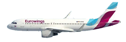 Modernes Eurowings Passagierflugzeug am Gate in Düsseldorf