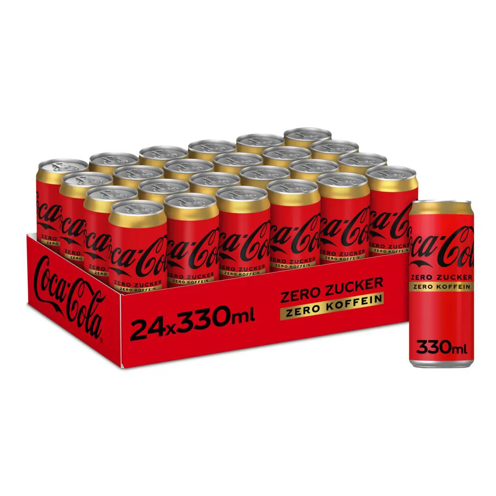 Multipack Coca-Cola Zero Koffeinfrei Dosen (0,33 Liter) – Die ideale koffeinfreie Erfrischung für zu Hause oder unterwegs.