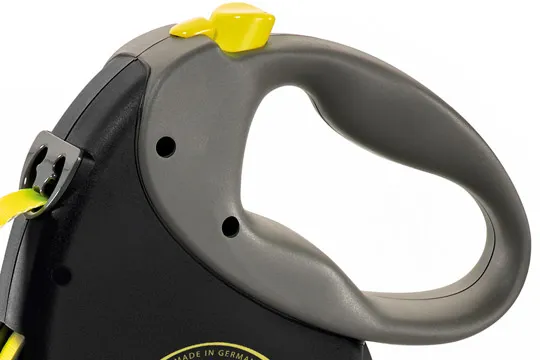Nahaufnahme des ergonomischen Soft-Griffs einer Flexi Leine 10m