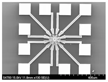 Oberflächenmikrobearbeiteter, elektrostatisch angetriebener Mikromotor als Beispiel für einen MEMS-Mikroaktuator
