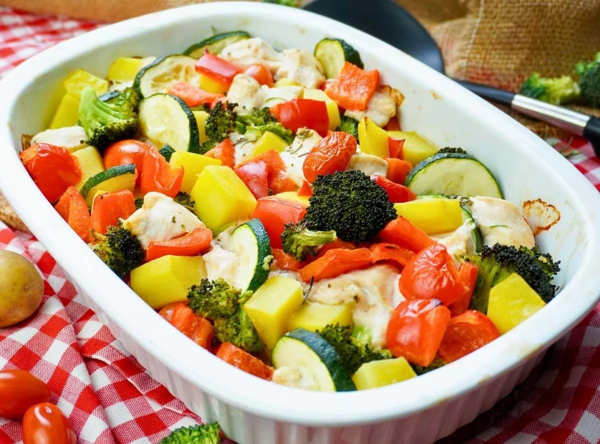 Ofengemüse mit Hähnchen