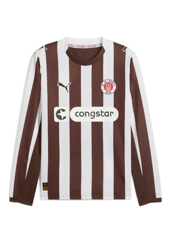 Offizielles Langarm-Heimtrikot des FC St. Pauli für die Saison 2025/26, ideal für kühle Spieltage