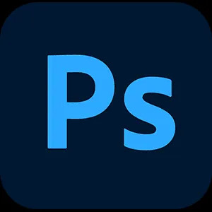 Offizielles Logo von Adobe Photoshop CC 2022 und CC 2023, visuelles Branding