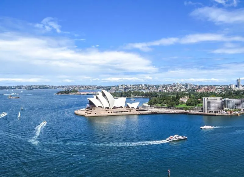 Opernhaus und Hafenbrücke in Sydney, Australien