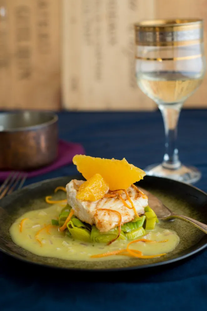 Orangen Butter Sauce Mit Fisch