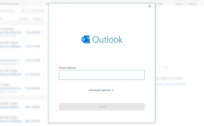 Outlook: Ihre Open-Xchange E-Mail-Adresse eingeben und verbinden