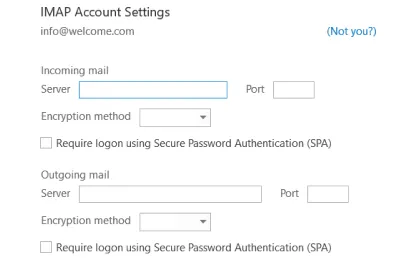 Outlook: IMAP- und SMTP-Serverdaten für Open-Xchange E-Mail konfigurieren