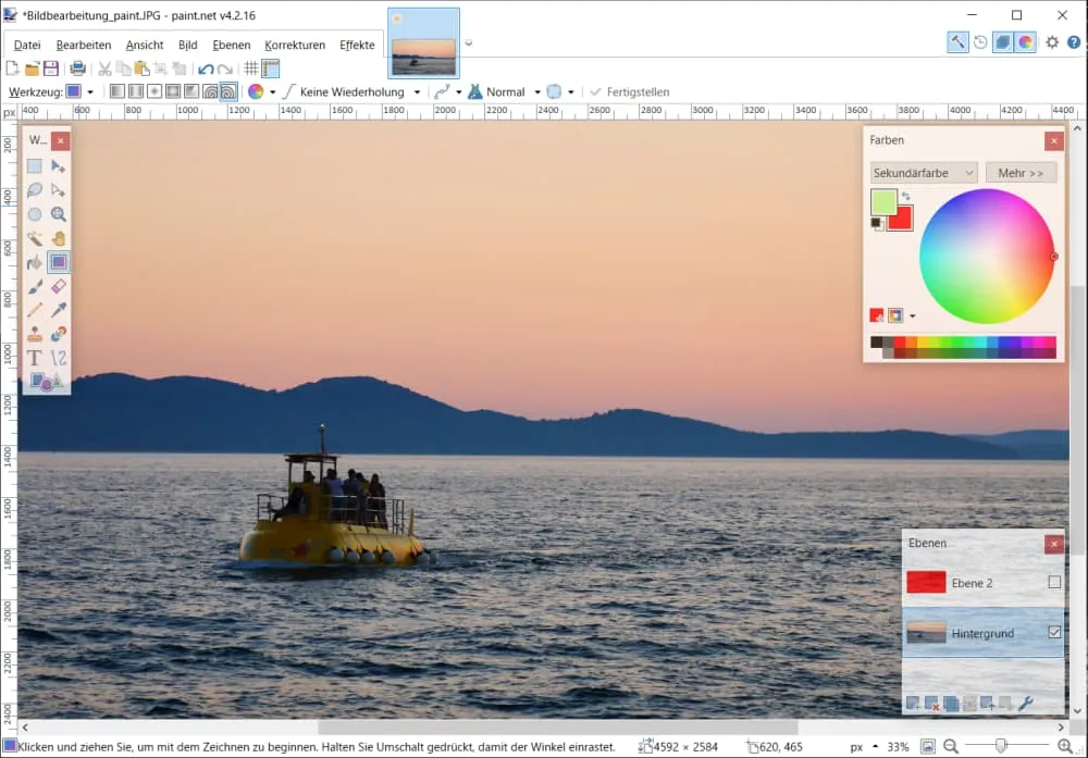 Paint.NET Benutzeroberfläche