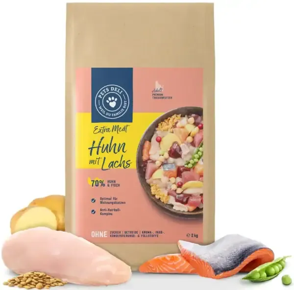 Pets Deli Huhn mit Lachs, Trockenfutter für Katzen