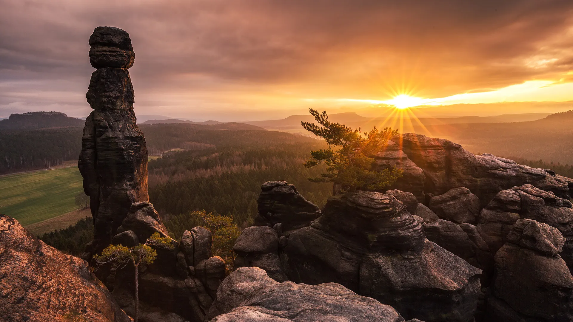 Pfaffenstein Felsformation im Elbsandsteingebirge der Sächsischen Schweiz