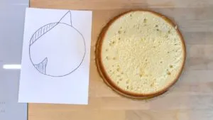 Pferdekopf-Kuchen mit Vorlage - das Gestrichelte wird ausgeschnitten - mamaskind.de