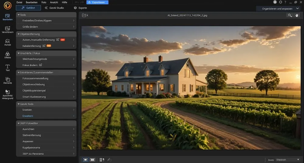 PhotoDirector Benutzeroberfläche - Einfache und intuitive Gestaltung für Windows-Nutzer