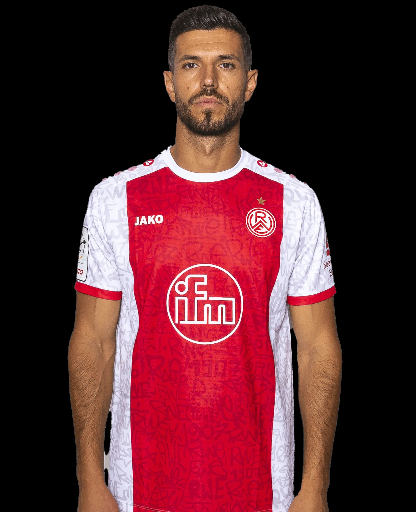 Portrait von Klaus Gjasula, dem Mittelfeldspieler und Leistungsträger von Rot-Weiss Essen.