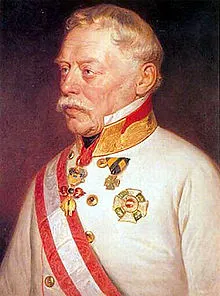 Porträt von Johann Josef Wenzel Anton Franz Karl Graf Radetzky von Radetz, einem österreichischen Feldmarschall, der als Mittler zwischen italienischer und österreichischer Kochkultur galt.