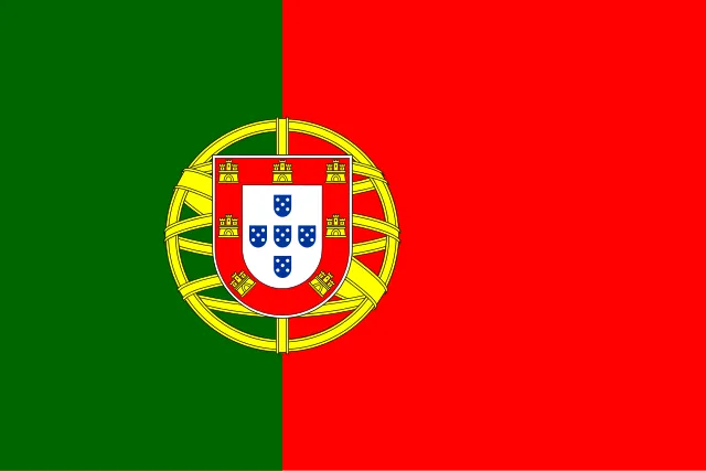 Portugiesische Flagge im Wind