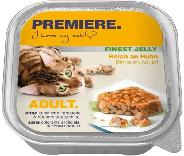 Premiere Finest Jelly Reich an Huhn, Nassfutter für Katzen