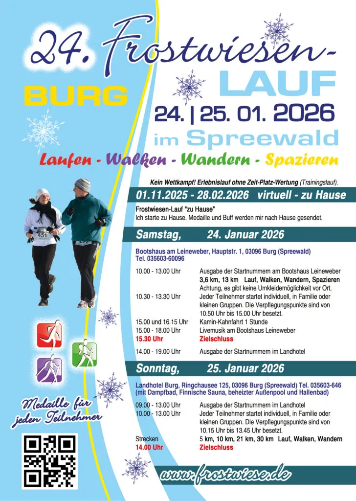 Programmübersicht des Frostwiesenlaufs 2026