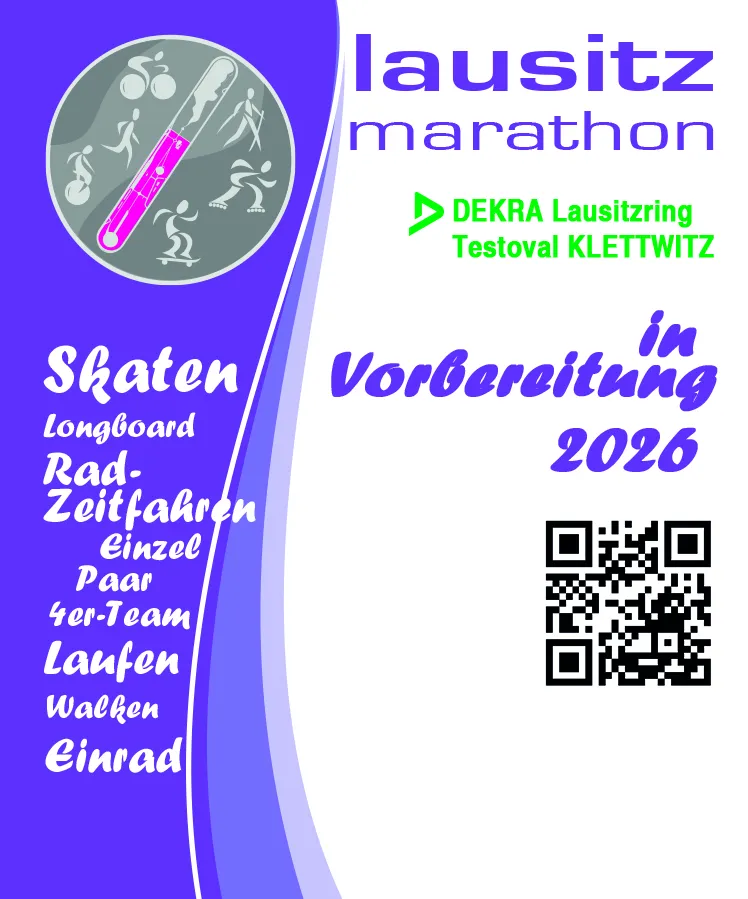 Programmübersicht des Lausitz-Marathons 2026 (Hochformat)