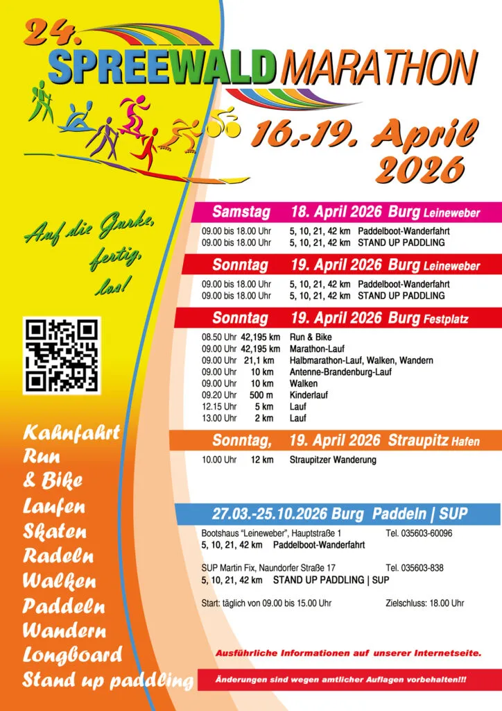 Programmübersicht des Spreewaldmarathons 2026 (Seite 2)