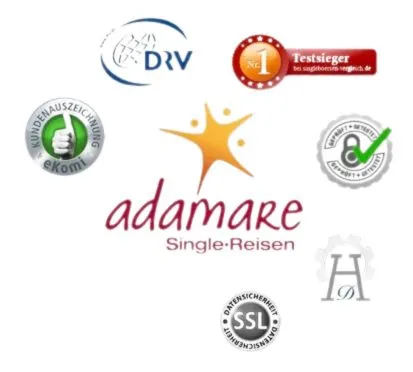 Qualitätssiegel für Singlereisen mit Partnerlogos
