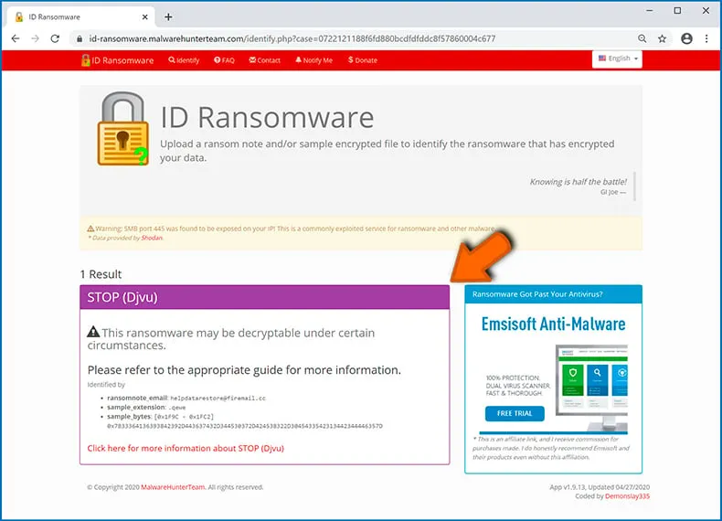 Ransomware-Typ-Infektion identifizieren (Schritt 4)